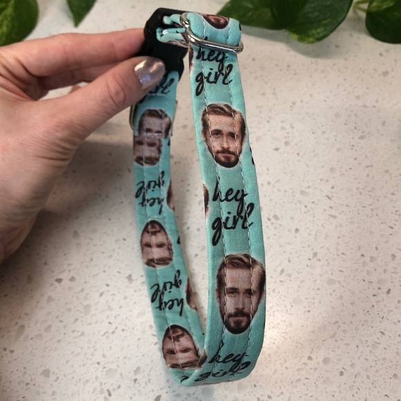 Dog collar: Ryan Gosling ‘Hey Girl’ novelty dog collar - fits 10”- 16” neck - Picture 2 of 14